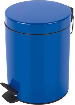Immagine prodotto di Unyqoos® Elegante cestino blu mini da 3 litri per bagno e cucina – 17 x 24,5 cm, contenitore interno estraibile, funzionamento a pedale silenzioso