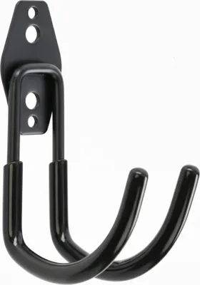 Produktbild von Wandhaken von BOTLE, Werkzeughaken, für Werkzeuge, U-förmig 11 cm, stabil mit PVC-Ummantelung, für Garage, Schuppen, Werkstatt, Haken für Handsäge und Gartensäge, Doppelhaken, Tragkraft bis 30 kg,Schwarz