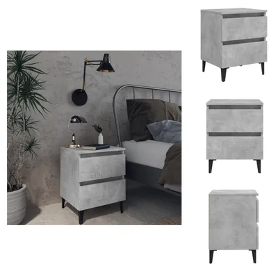 Image de vidaXL Table de nuit gris béton 40x35x50 cm Bois composite - Tables de chevet