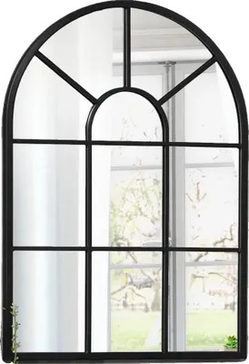 Obrázek produktu pro Nástěnné zrcadlo, kovový rám, 70 cm x 50 cm, jasný odraz, montáž na zeď, odolný design