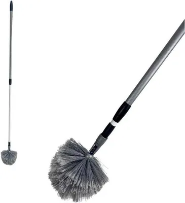 Produktbild von Ragebol mit Teleskopstiel – Stoffer Plumeau Spinnenfeger – Für die Reinigung schwer zugänglicher Stellen – Ausziehbar bis 175 cm – 175 cm – Grau
