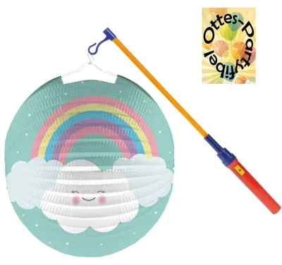 Produktbild von Rainbow Regenbogen Laternenset: Lampion + LED Laternenstab