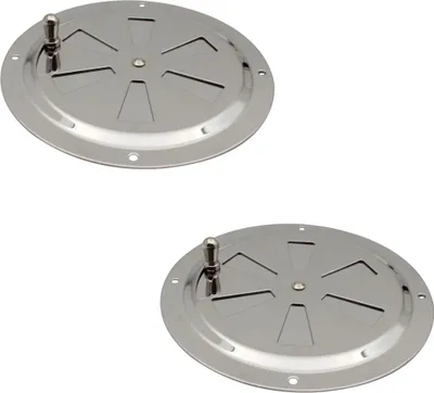 Produktbild von Runder Lüftungsgrill, verstellbarer runder Lüftungsgrill, 2 Stück 125 mm runder Lüftungsgrill aus Edelstahl 316 – Silber
