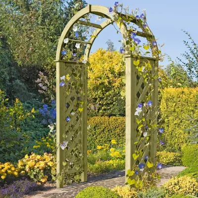 Produktbild von Pergola mit Rundbogen 119x58x240 cm Rosenbogen Holz mit Rankgitter Rosenhilfe Tor