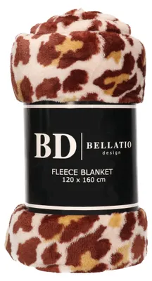 Zdjęcie produktu dla Unyqoos® Bellatio – miękka kołdra polarowa, 120 x 160 cm, wykonana z poliestru (200 g), z motywem panterki, idealna jako pled lub narzuta na łóżko