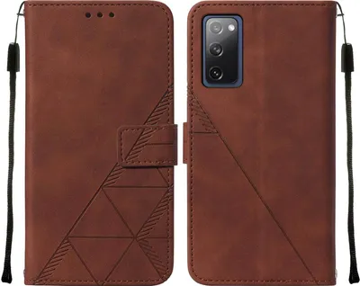 Produktbild von Galaxy S20 FE 4G Hülle, Schlank Prägung Flip Leder Kartenfächer Schutzhülle mit Ständer für Samsung Galaxy S20 FE 4G / 5G Braun