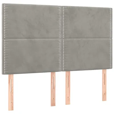 Produktbild von Kopfteil Hellgrau 144x5x118/128 cm Samt