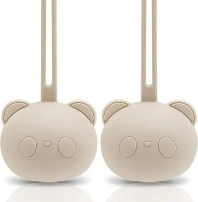 Produktbild von Silikonische Fopspeenbox - Fopspeenopslag - panda Design - BPA-frei - sichere Fopspeen-Abstellbox - hochwertige Babyartikel für Säuglinge und Kleinkinder (Set von 2)