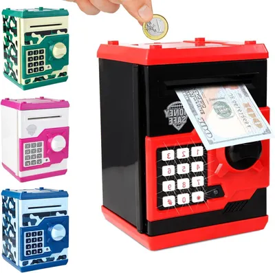Productafbeelding van Geldautomaat spaarpot - Kinder spaarpot - Geld leren sparen - Automatisch geld rollen - 14 x 135 x 187 cm