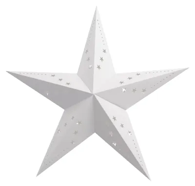 Produktbild von Weißer Stern-Lampion 30 cm aus Kartonpapier - Einheitsgröße