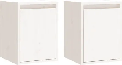 Image de vidaXL Armoires murales 2 pcs. Blanc 30x30x40 cm Pin massif