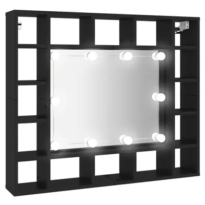 Produktbild von vidaXL LED-Spiegelschrank Schwarz 91x15x76,5 cm