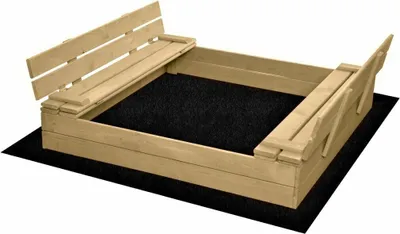 Obrázek produktu pro Dřevěné pískoviště SAND TROPIC s lavičkami a příslušenstvím 120x120cm (přírodní)