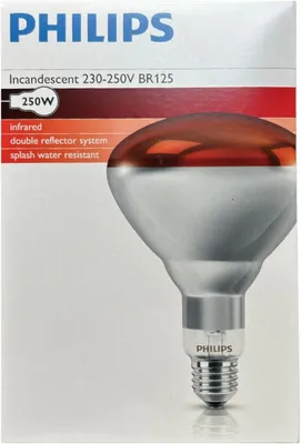 Produktbild von Philips IR 250R R125 E27 Infrarotlampe Wärmelampe 250 Watt