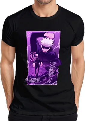Produktbild von Gojo Satoru Jujutsu Kaisen weißes Haar Anime Ästhetik Geschenk Herren T-Shirt, Schwarz, 3XL