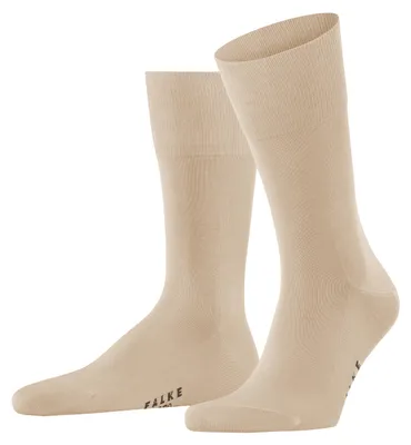 Produktbild von FALKE Herren Socken - Tiago, Strümpfe, Baumwolle, Logo, lang, einfarbig Beige (Silk) 45-46