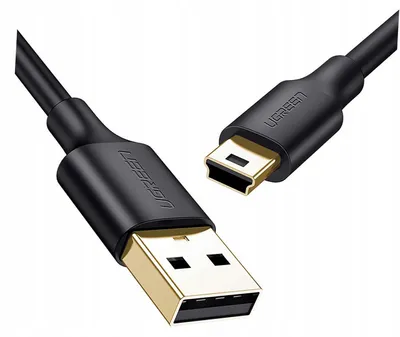 Produktbild von Ugreen US132 USB - Mini USB Kabel 3m Schwarz mit Ferritkern