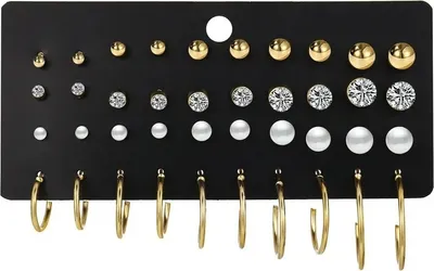 Image de Ensemble de Boucles d'Oreilles Doré MA-28118 KP28118