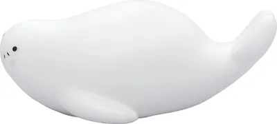 Zdjęcie produktu dla Lampka nocna i lampka LED, regulowane światło i funkcja wyłączania sterowana timerem, kształt foki, biały, Lumilu Lazy Friends Seal, Reer 52240