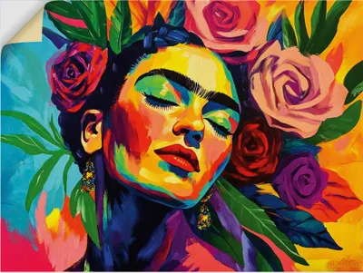 Produktbild von ARTland Wandbild, selbstklebend Die florale Umarmung, Rosen Mädchen Größe: 60x45 cm