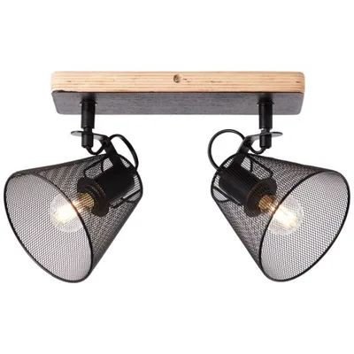 Produktbild von BRILLIANT schwarzer Spotbalken WHOLE | Deckenleuchte mit 2x E14 Fassung max. 40W | Köpfe schwenkbar| Metall/Holz