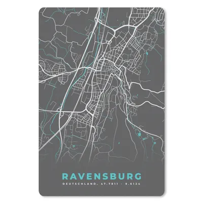Produktbild von MuchoWow® Mauspad Mousepad Karte - Ravensburg - Blau - Stadtplan - Deutschland 40x60 cm - Mousepads - Maus Mat - Pad - Mausunterlage - Schreibtisch Accesoire