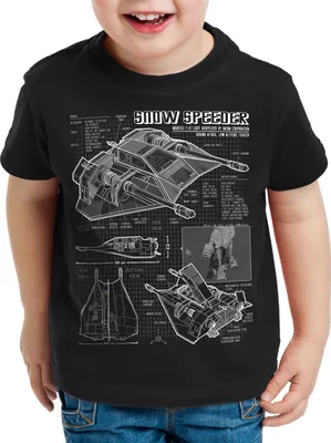 Produktbild von style3 Snow Speeder T-47 Kinder T-Shirt blaupause hoth air