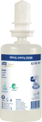 A bottle of Tork Mild Foam Soap.