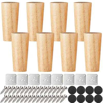Möbelfüße aus Holz, 8 Stück, 10 cm, konisch