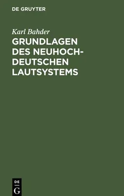 Produktbild von Grundlagen des neuhochdeutschen Lautsystems