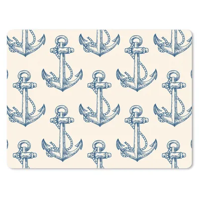Produktbild von MuchoWow® Mauspad Mousepad Vintage - Anker - Strand - Muster 40x30 cm - Mousepads - Maus Mat - Pad - Mausunterlage - Anti Rutsch