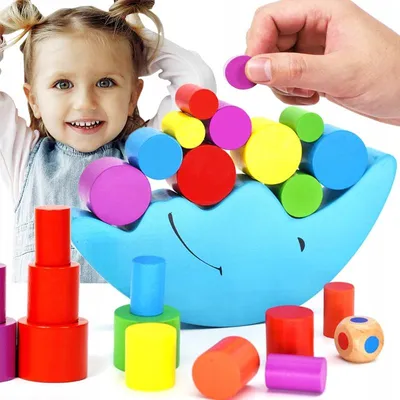 Produktbild von Balance-Spiel Holzbausteine Mond Montessori Geschicklichkeit