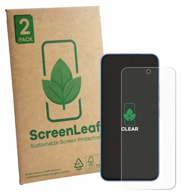 Produktbild von 2x ScreenLeaf Schutzfolie für Tecno Spark 50 Pro nachhaltiger Displayschutz Display Schutz Folie Klar Transparent