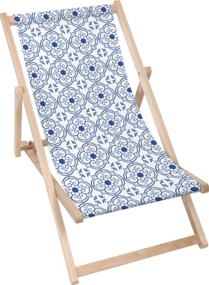 Produktbild von Dreamroots Liegestuhl klappbar Holz, Buchenholz bis zu 130 kg, Sonnenliege klappbar mit 3-stufiger Neigungsregulierung der Rückenlehne, Tiles