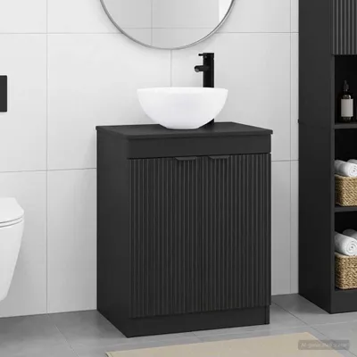 Immagine prodotto di Maison Exclusive - Set di mobili da bagno in legno composito nero