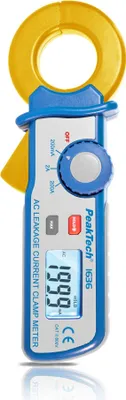 Zdjęcie produktu dla PeakTech P 1636 - Amperomierz cęgowy / cęgi prądu upływowego ~ 2000 zliczeń ~ 200 mA / 2 A / 200 A AC