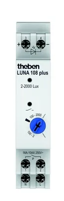 Produktbild von Theben LUNA 108 plus EL - Dämmerungsschalter für DIN-Schiene, weiß