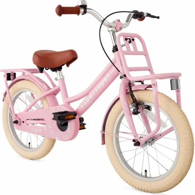 Produktbild von Popal | Kinder | Mädchen | Hollandrad | Nostalgie | Cooper 16 Zoll | Rosa | Vorderradträger | Super Super | Rücktrittsbremse