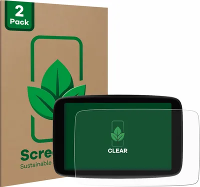Produktbild von 2x ScreenLeaf Schutzfolie für TomTom GO Expert Plus 7" nachhaltiger Displayschutz Display Schutz Folie Klar Transparent