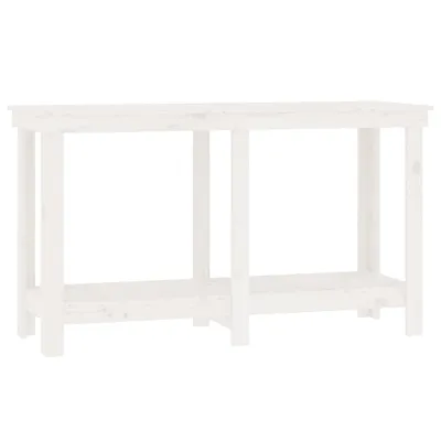 Obrázok produktu pre vidaXL Pracovný stôl biely 140x50x80 cm z masívneho borovicového dreva