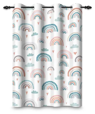 Obrázok produktu pre Záclona Solidchoice – zatemňovacia, s okami – 117 x 175 cm – s motívom dúhy, vhodná do detskej izby