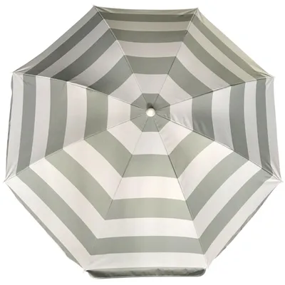 Produktbild von Sonnenschirm - silber/weis - gestreift - 200 cm - UV-Schutz