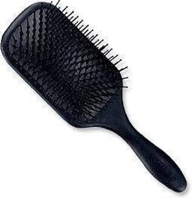 A black paddle brush is shown against a white background.