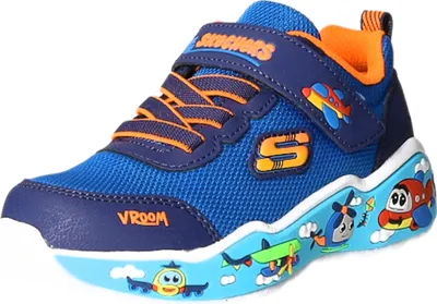 Produktbild von Skechers Sneakers 100702OFWT in Blue & Navy Textile/ Synthetic/ Orange Trim color size 22