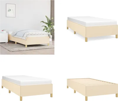 Image de vidaXL Cadre de lit Crème 100x200 cm Tissu - Cadre de lit - Cadre de lit - Lit