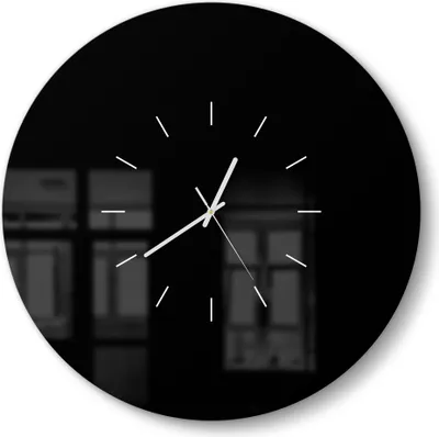 Produktbild von DEQORI Glasuhr Ø50 cm Modern 'Schwarz' Wanduhr Glas Uhr Design leise Küchenuhr