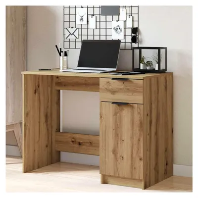 Produktbild von Schreibtisch aus Artisan-Eiche 100x50x75 cm - Computertisch mit Schublade und Fächern