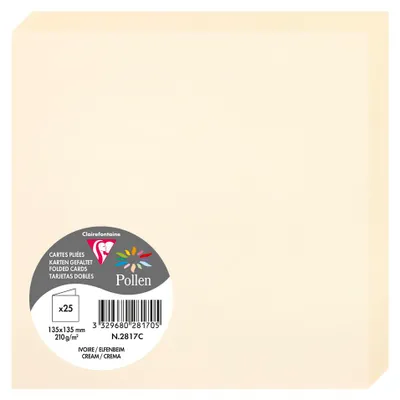 Produktbild von Pollen by Clairefontaine Doppelkarte 135 mm elfenbein 25 Karten