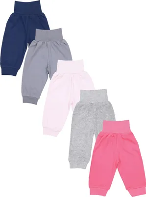 Produktbild von TupTam Unisex Baby Lange Pumphose 5er Pack, Farbe: Pink Rosa Grau Graphit Dunkelblau, Größe: 80
