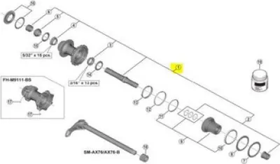 Zdjęcie produktu dla Oś piasty Shimano Fh-m9111 biała 148 mm biała 148 mm
